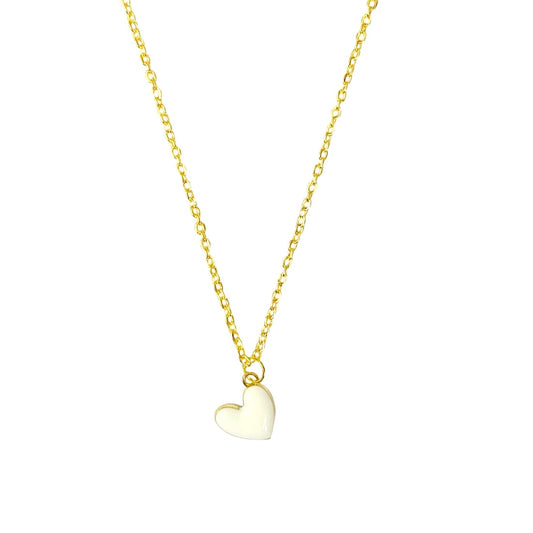 White Hanging Heart Chain Charm Pendant