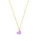 Purple Hanging Heart Chain Charm Pendant