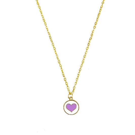 Purple Heart Chain Charm Pendant