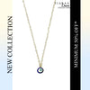 Blue Evil Eye Pendant Silver Charm Necklace