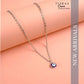 Blue Evil Eye Pendant Silver Charm Necklace