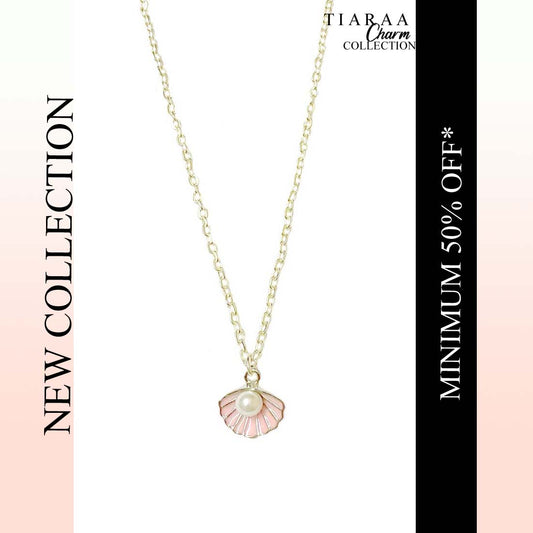 Pink Shell Silver Pendant Charm Necklace