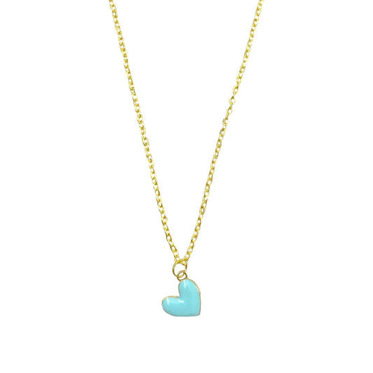 Blue Hanging Heart Chain Charm Pendant