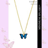 Blue Black Butterfly Charm Pendant