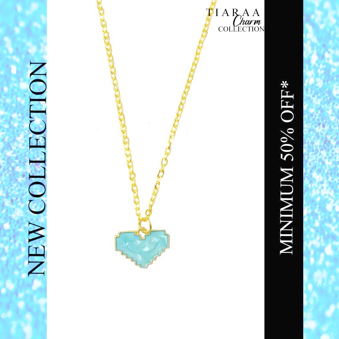 Blue Heart Chain Charm Pendant