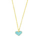 Blue Heart Charm Pendant Earrings Combo