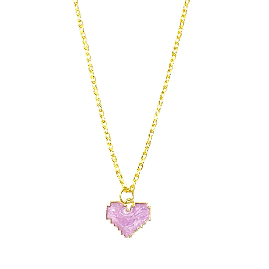 Purple Heart Chain Charm Pendant