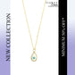 White Evil Eye Drop Golden Charm Pendant