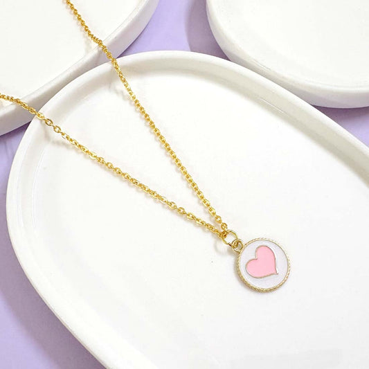 Pink Heart Charm Pendant