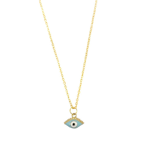 Blue Evil Eye Pendant Charm Necklace