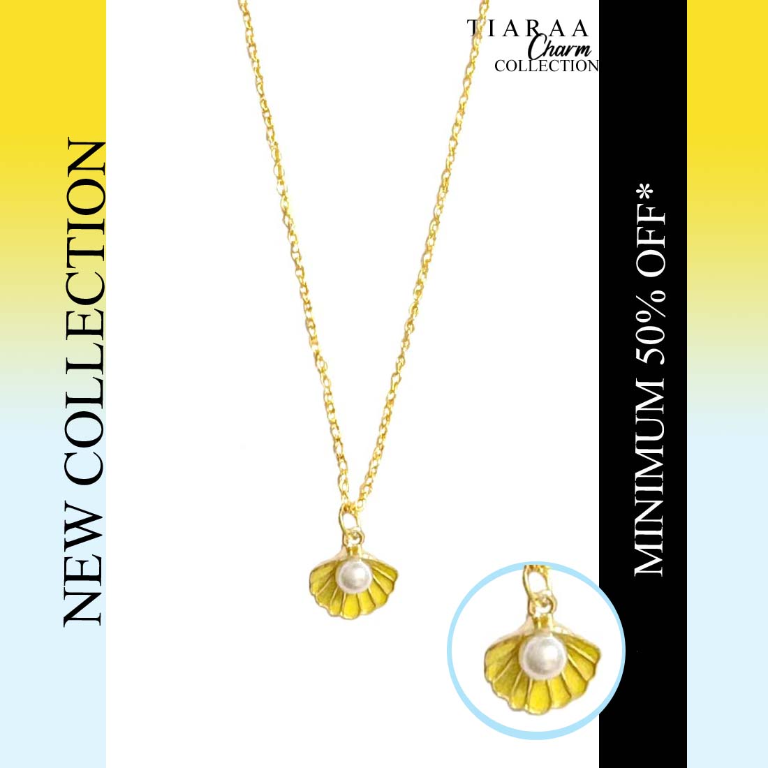 Yellow Shell Pearl Charm Pendant