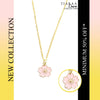 Pink Floral Pendant Charm Necklace