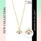 Pink Evil Eye Golden Pendant Charm Necklace
