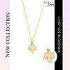 Pink Leaf Pendant Charm Necklace