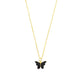 Black Butterfly Pendant Earrings Combo Set