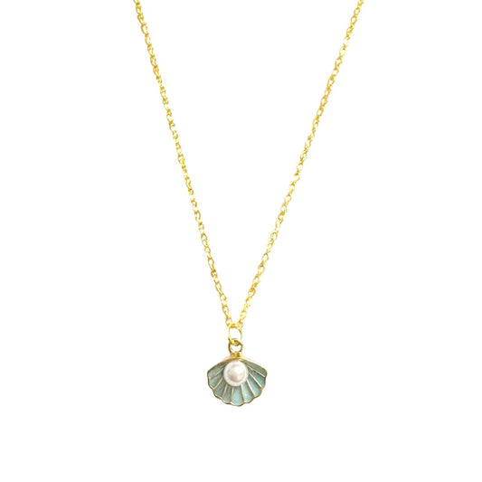 Blue Shell Pearl Charm Pendant