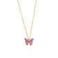 Pink Multi Butterfly Pendant Charm Necklace