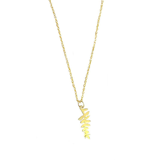 Golden Leaf Pendant Charm Necklace