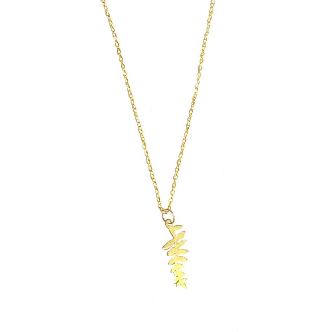 Golden Leaf Pendant Charm Necklace