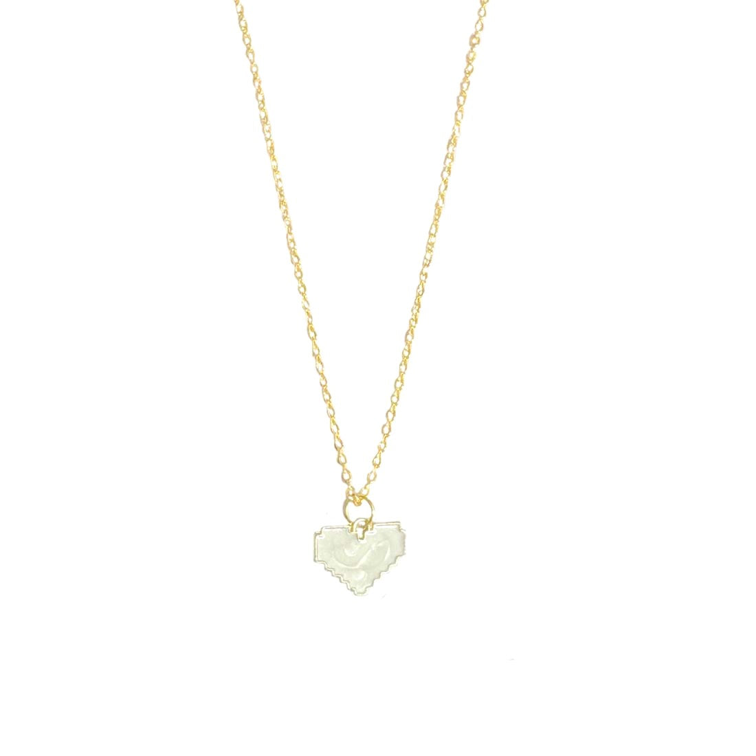 White Heart Chain Charm Pendant