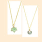 Blue Charms  Pearl Pendant Earrings Combo Set