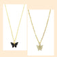 Black Butterfly Pendant Earrings Combo Set