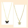 Black Butterfly Pendant Earrings Combo Set