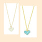 Blue Heart Charm Pendant Earrings Combo
