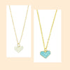 Blue Heart Charm Pendant Earrings Combo