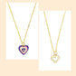 Blue Multicolor Heart Charm Pendant Earrings Combo