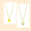 Yellow Butterfly Pendant Earrings Combo Set