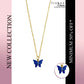 Dark Blue Butterfly Glitter Charm Pendant