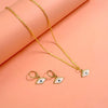 Pink Evil Eye Pendant Charm Necklace Set