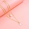 Star Pearl Pendant Charm Necklace Set