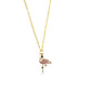 Pink Flamingo Golden Charm Necklace