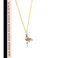 Pink Flamingo Golden Charm Necklace