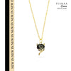 Black Cat Stone Golden Charm Necklace