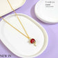 Red Cat Stone Golden Charm Necklace