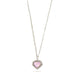 Pink Heart Pendant Silver Charm Necklace