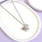 Pink Butterfly Pendant Silver Charm Necklace