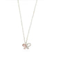 Pink Butterfly Pendant Silver Charm Necklace