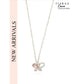 Pink Butterfly Pendant Silver Charm Necklace