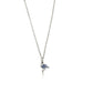 Blue Flamingo Silver Charm Necklace
