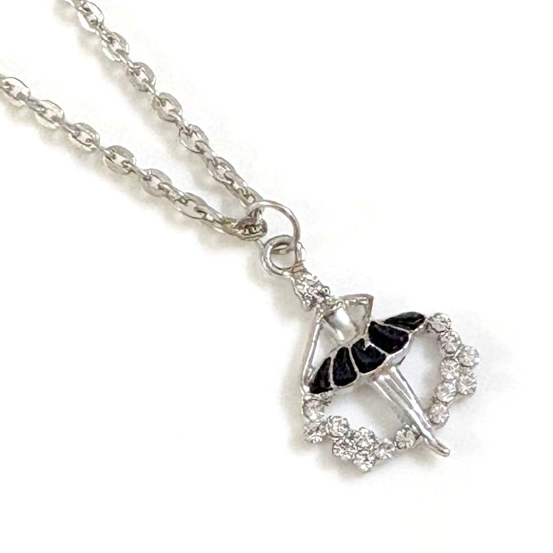 Dancing Girl Silver Charm Necklace