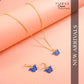 Blue Butterfly Charm Pendant Set