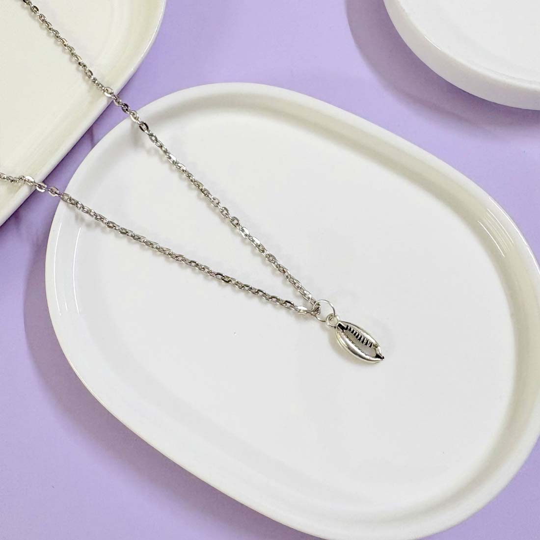 Silver Shell Charm Necklace