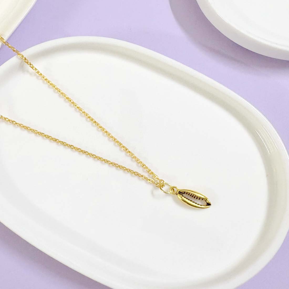 Golden Shell Charm Necklace