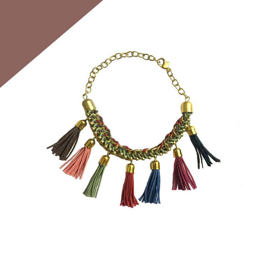 Multicolor Tassel Boho Chic Fringe Charm Bracelet