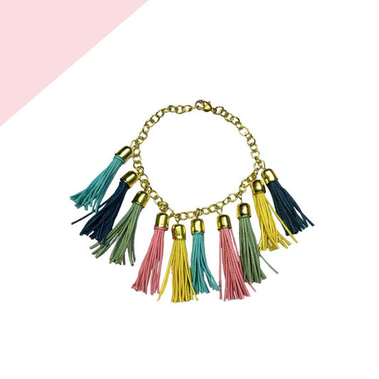 Multicolor Tassel Boho Chic Fringe Charm Bracelet