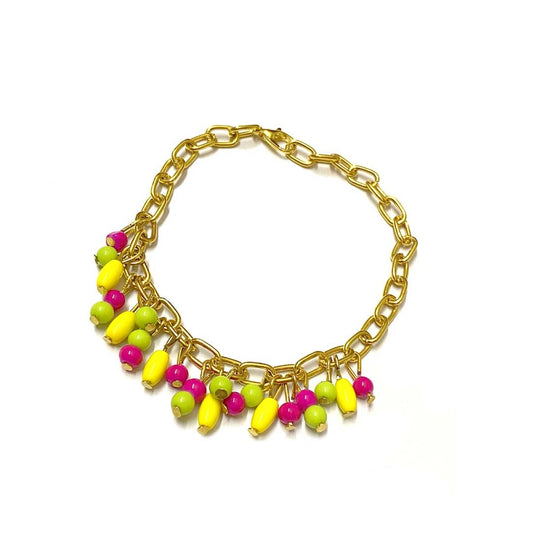 Multicolor Alloy Beaded Golden Bracelet